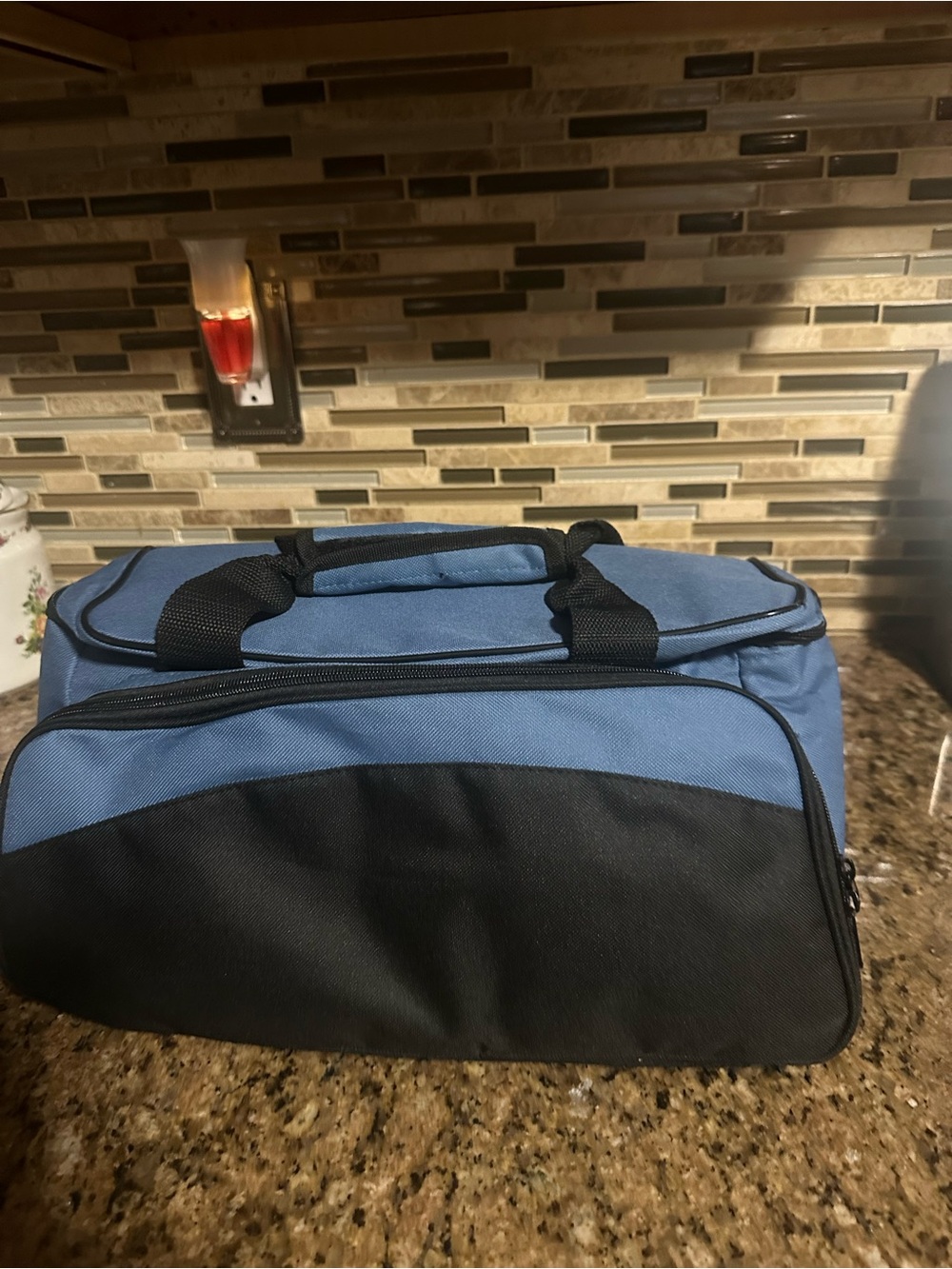 Classic Blue and Black cooker Bag 14” x 6.5”